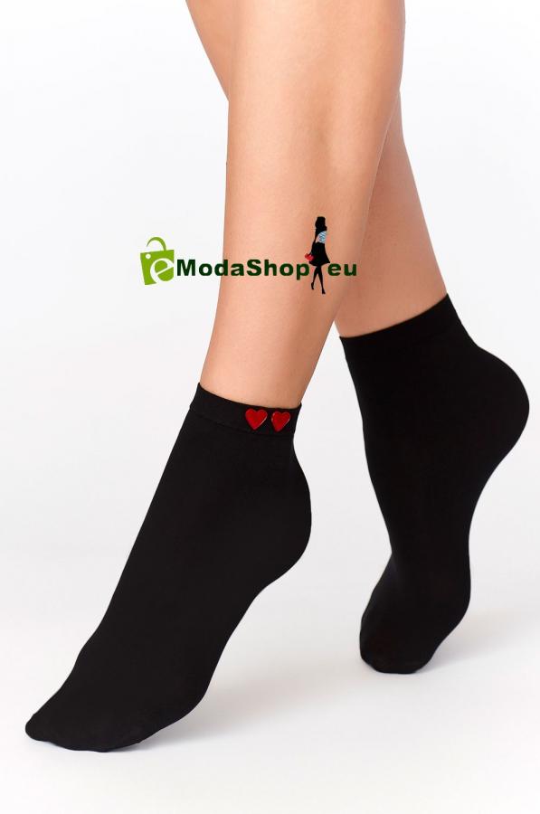 Ponožky  WZ6, 1 pár v balení (čierne so srdiečkami, veľkosť uni)