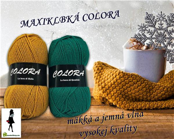 MAXI klbká COLORA 500 G/1500m, 21 farieb, Oeko-tex®