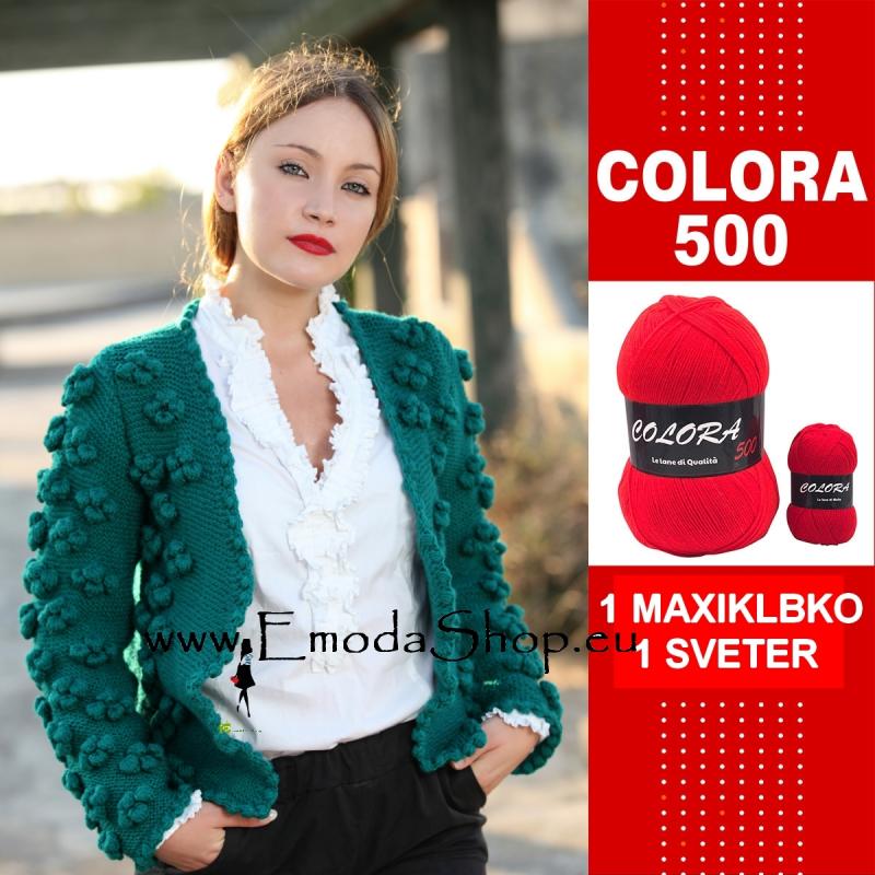 MAXI klbká COLORA 500 G/1500m, 21 farieb, Oeko-tex®